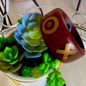 Gorgeous Natural Wood Authentic Designer Bracelet by Paloma Picasso